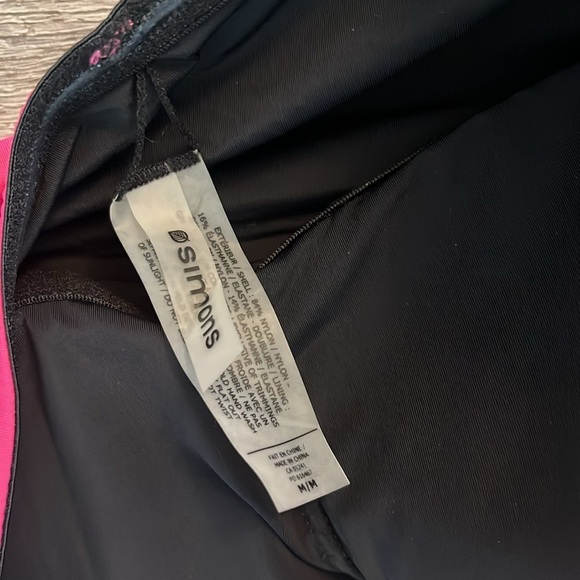 Simons Pink and Black Swimsuit strapless onepiece medium - Picture 3 of 5